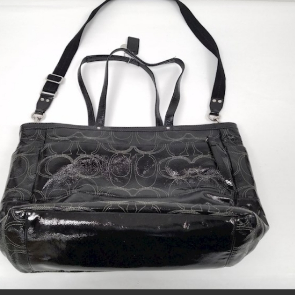 Bee-Yout-iful!! Coach Patent Leather Weekender, Signature C Diaper or Travel Bag - Picture 16 of 17